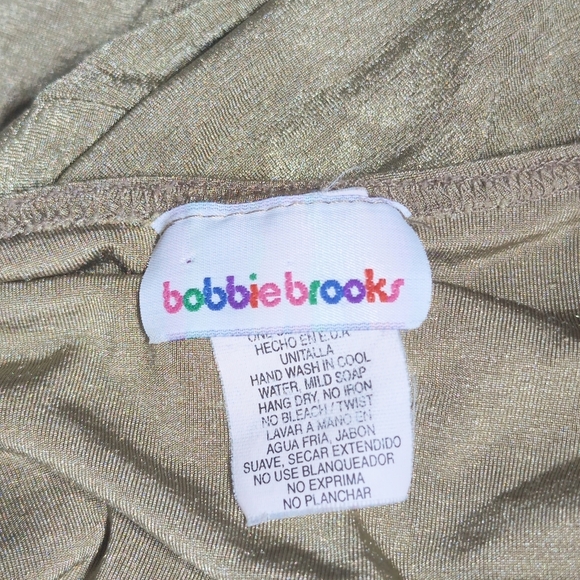 Bobbie Brooks Gold Sheer Floral Stretch Tee Shirt - Picture 4 of 5